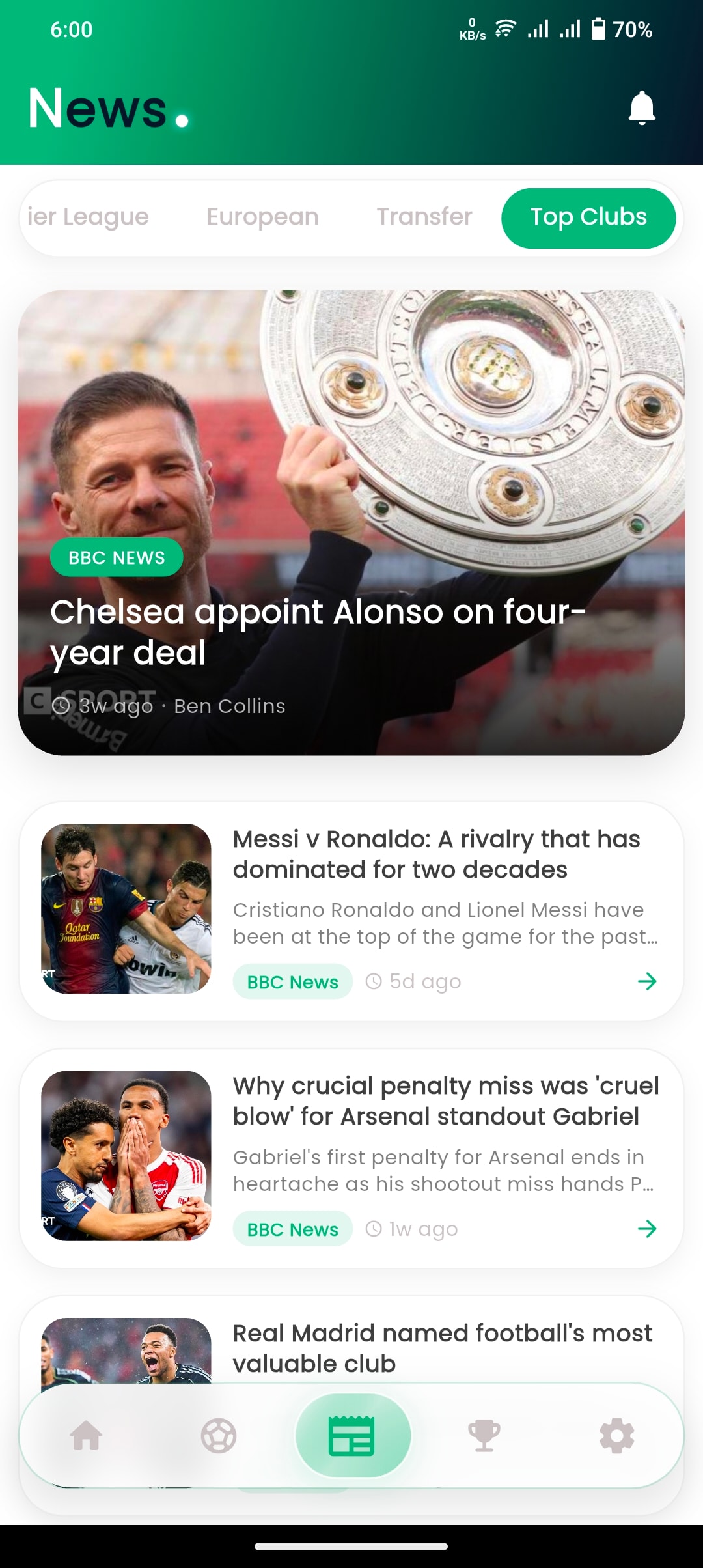 Football news hub
