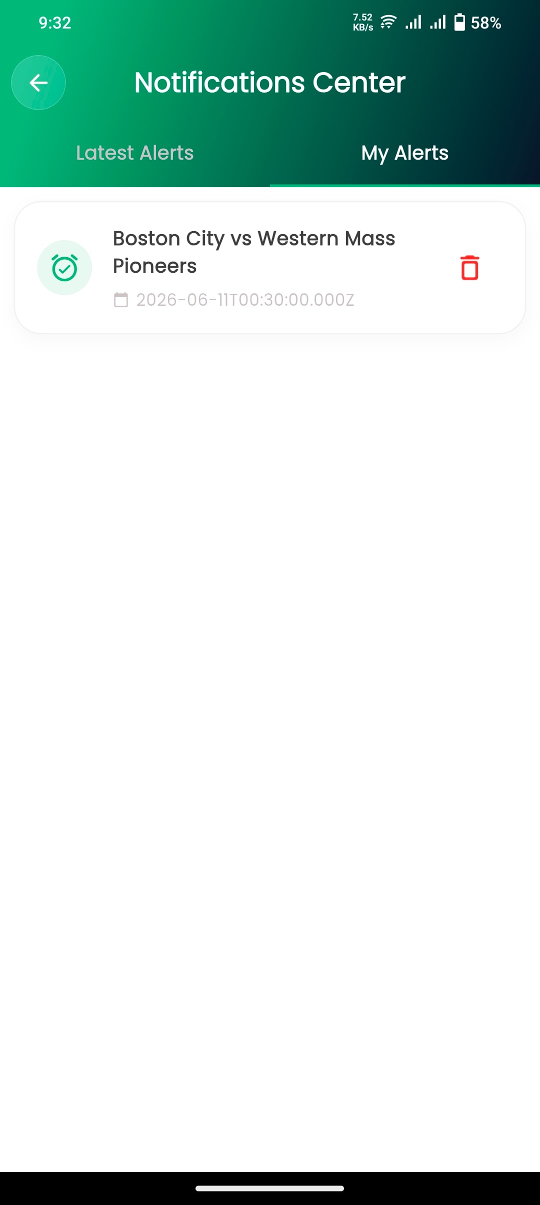 Notifications and kickoff reminders